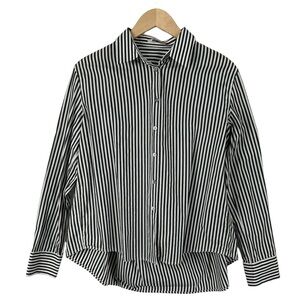 Jourden Striped Open Back Cutout Button Down Shirt Long Sleeve
